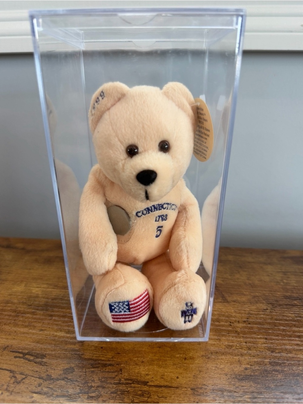 Beige Connecticut Plush Bear Souvenir - Collector Teddy Lot of 5